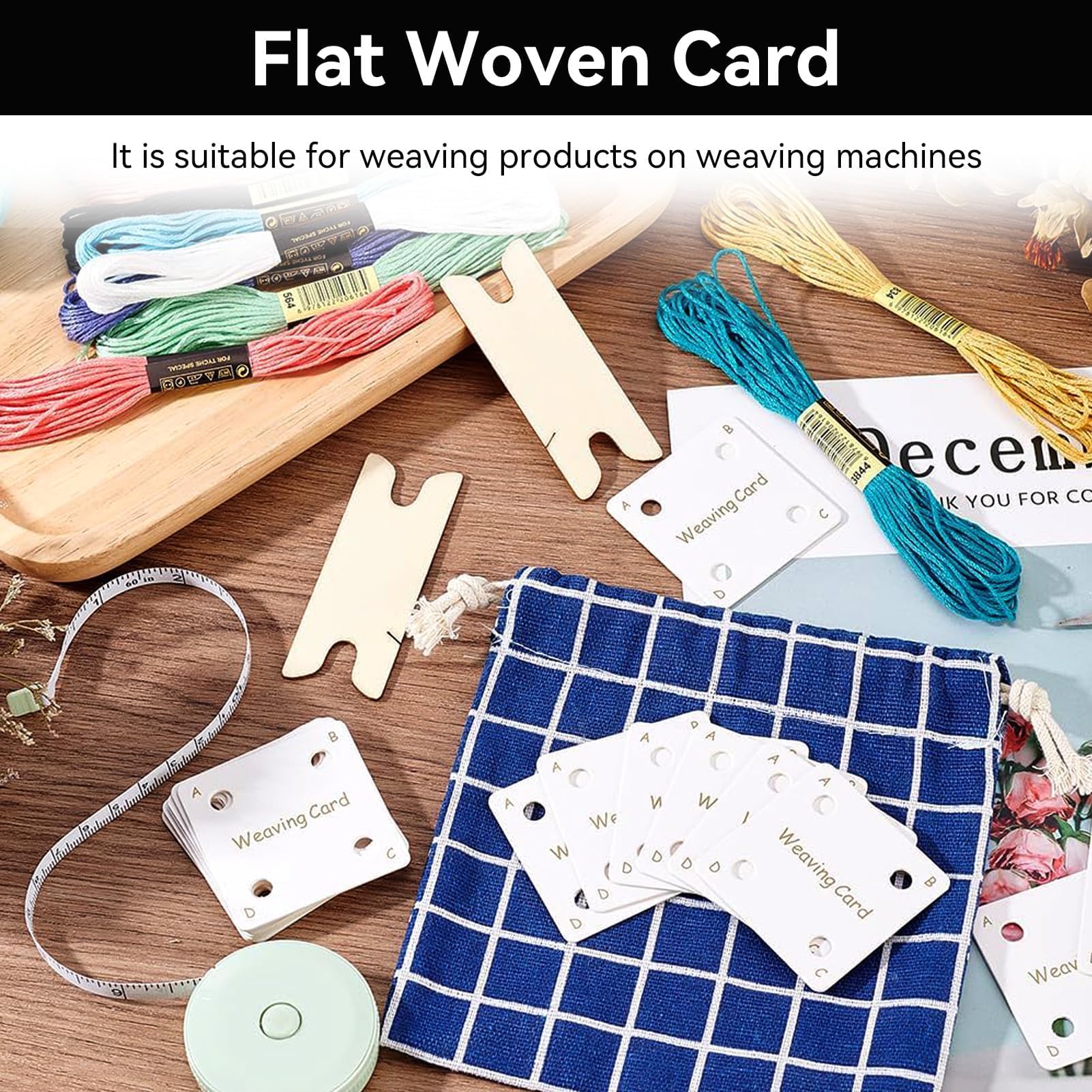 30pcs Wooden Tablet Weaving Cards with Shuttles - Premium Loom Weaving Supplies for Tablet Weaving, Rigid Heddle & Darning Looms - Perfect for DIY Craft Projects, Historical Reenactments & Fiber Art Creations