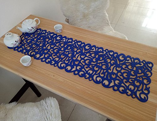 Royal Blue Rectangle Felt Table Mats Set - 4-Piece Placemats for Dining Table Decor, Fall Table Setting, and Household Use - Waterproof & Heat-Resistant Table Protectors for Everyday Meals and Special Occasions