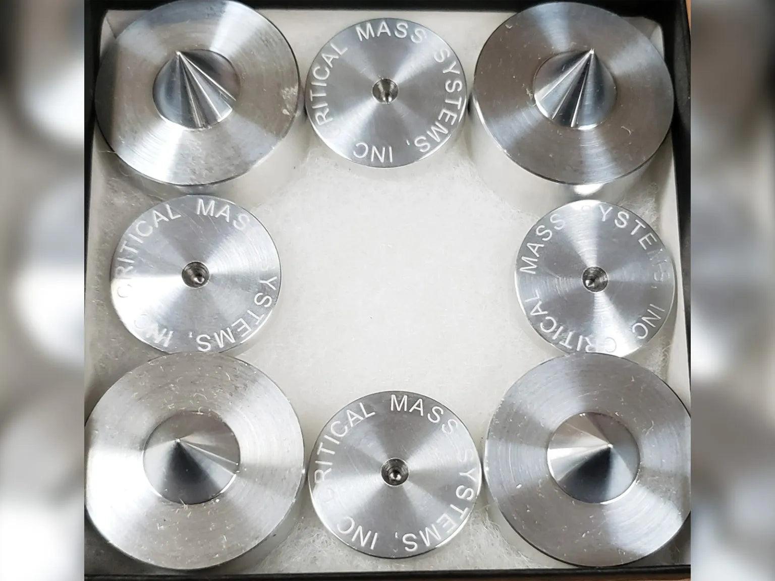 Critical Mass Systems MXK Spikes & Cups Set of 4 - Premium Audio Equipment Isolation Feet for Turntables, Speakers & Hi-Fi Systems - Reduce Vibrations & Improve Sound Quality for Home Theater & Music Listening