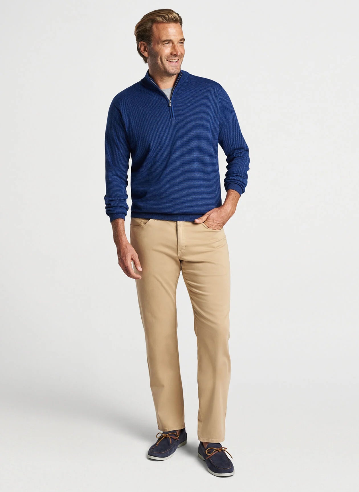 PETER MILLAR Men's SLD Sateen 5-Pocket Dress Pants - Comfortable Stretch Dress Trousers for Office, Business & Formal Occasions
