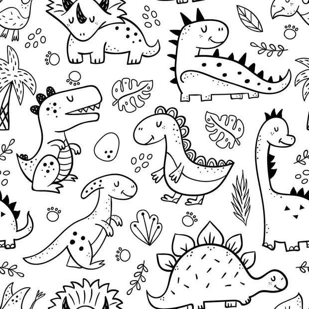 Premium Cotton Poplin Fabric with Dinosaur Print - Soft, Durable & Breathable Material for DIY Sewing, Quilting & Kids Clothing Projects
