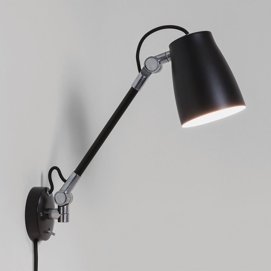 Atelier Grande Plug-in Task Light in Matt Black - Modern Desk Lamp for Home Office, Study & Reading