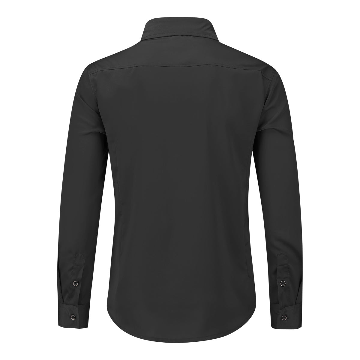 Premium Solid Color Men's Dress Shirt - Classic Black Formal Business Shirt for Office, Wedding & Special Occasions