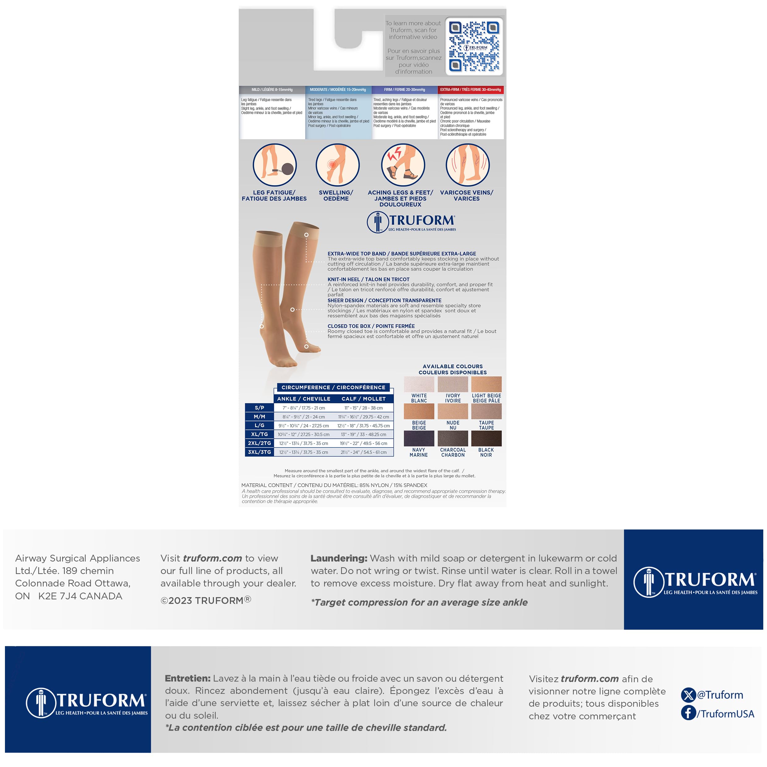Truform Sheer Compression Stockings 15-20 mmHg for Women - Knee High, 20 Denier, Taupe, Small - Perfect for Travel, Work & Varicose Vein Relief