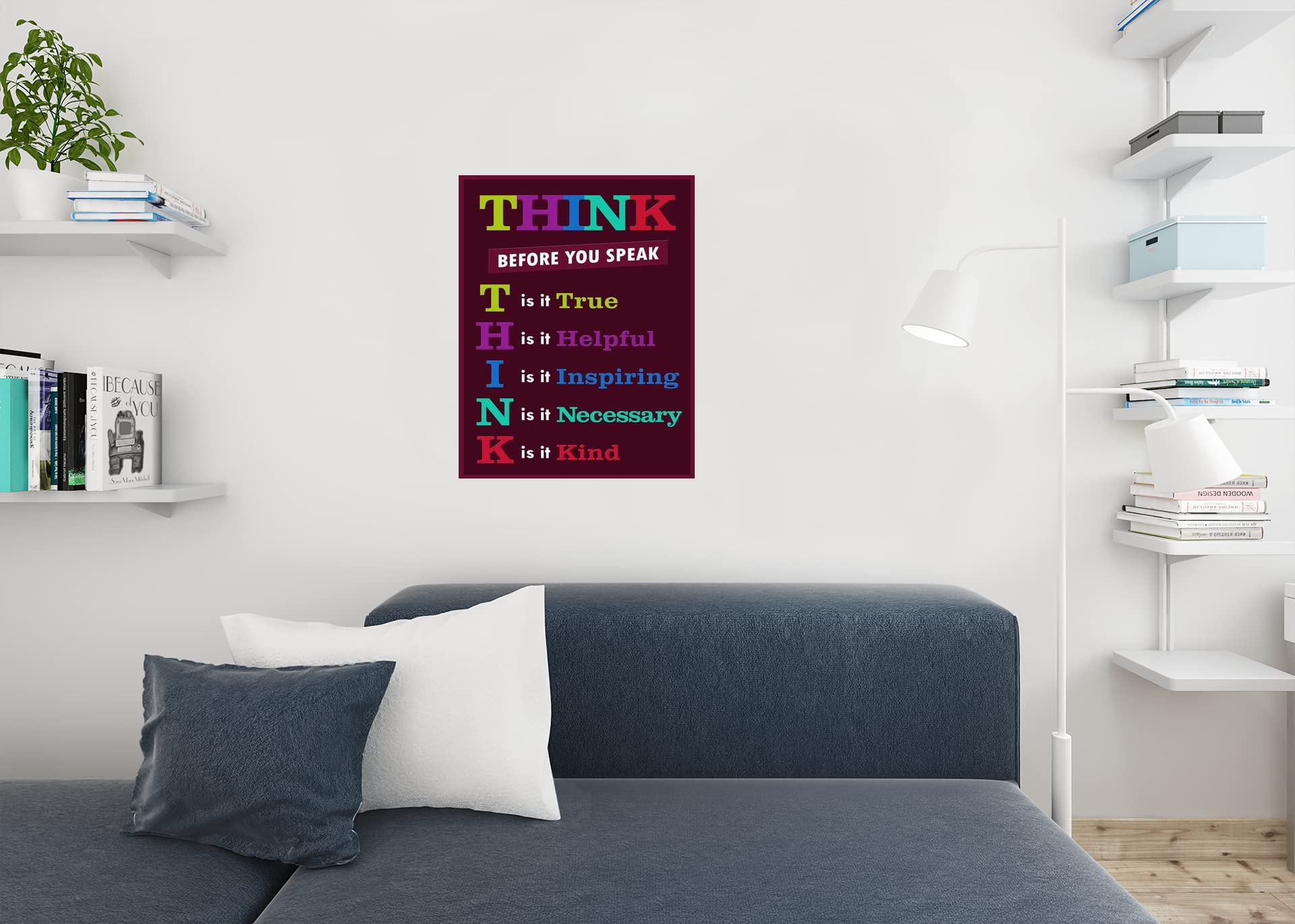 Motivational Think Before You Speak Classroom Poster - 24x36 Inch Educational Wall Art for Teachers, Elementary School Decor & Kids Learning Supplies | Perfect for Classrooms, Homeschooling & Study Rooms