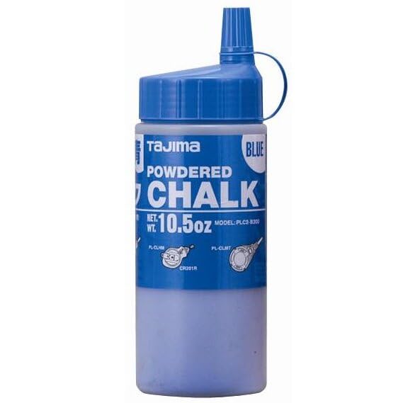 Tajima PLC2-B300 Ultra-Fine Powdered Snap-Line Chalk - 6 Pack Blue Chalk (10.5oz/300g Each) - Perfect for Construction, Masonry & DIY Marking Projects