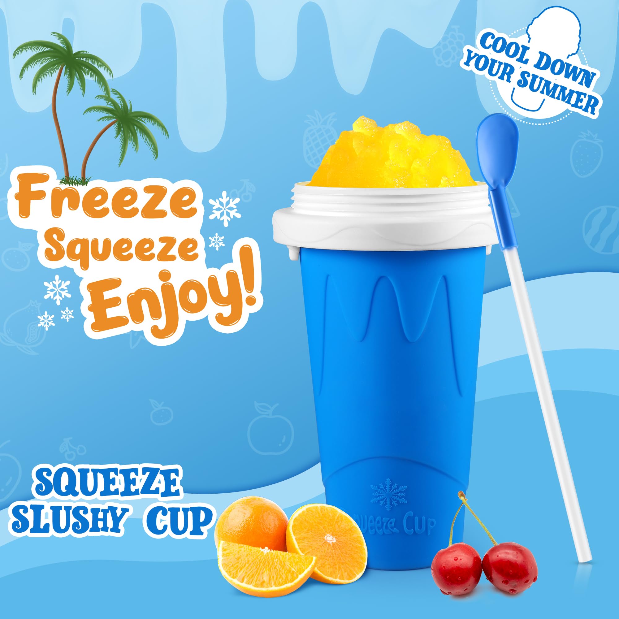RELPOM Slushie Maker Cup - Magic Quick Frozen Smoothies Cup for Kids, Fun Cooling Gadget - Perfect for Summer Drinks, Parties, and Stocking Stuffers - Great Gift Idea for Birthdays and Holidays