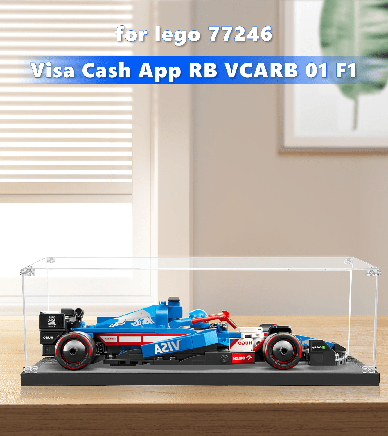 LEGO Visa Cash App RB VCARB 01 F1 Display Case - 1:32 Scale Model Car Protector for 77246 Set | Perfect for Showcase, Collection Protection & Home Decor