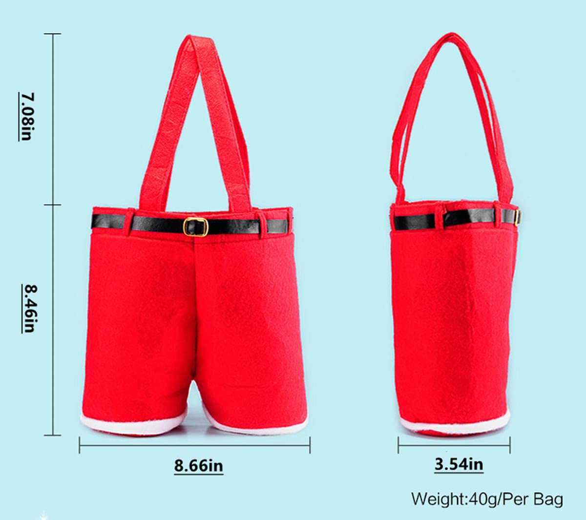 Festive Santa Pants Style Wine & Candy Bag - Christmas Party Decor, Holiday Gift Exchange, Wedding Favors, Xmas Stocking Stuffer (Large, 2-Pack) - Perfect for Secret Santa, Office Celebrations & Family Gatherings