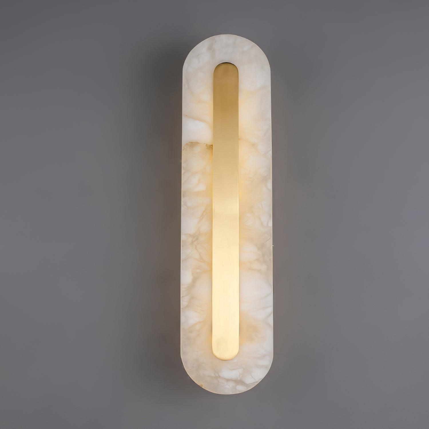 Modern Alabaster Rounded Wall Light Fixture - Elegant Indoor Sconce for Living Room, Bedroom & Hallway Lighting