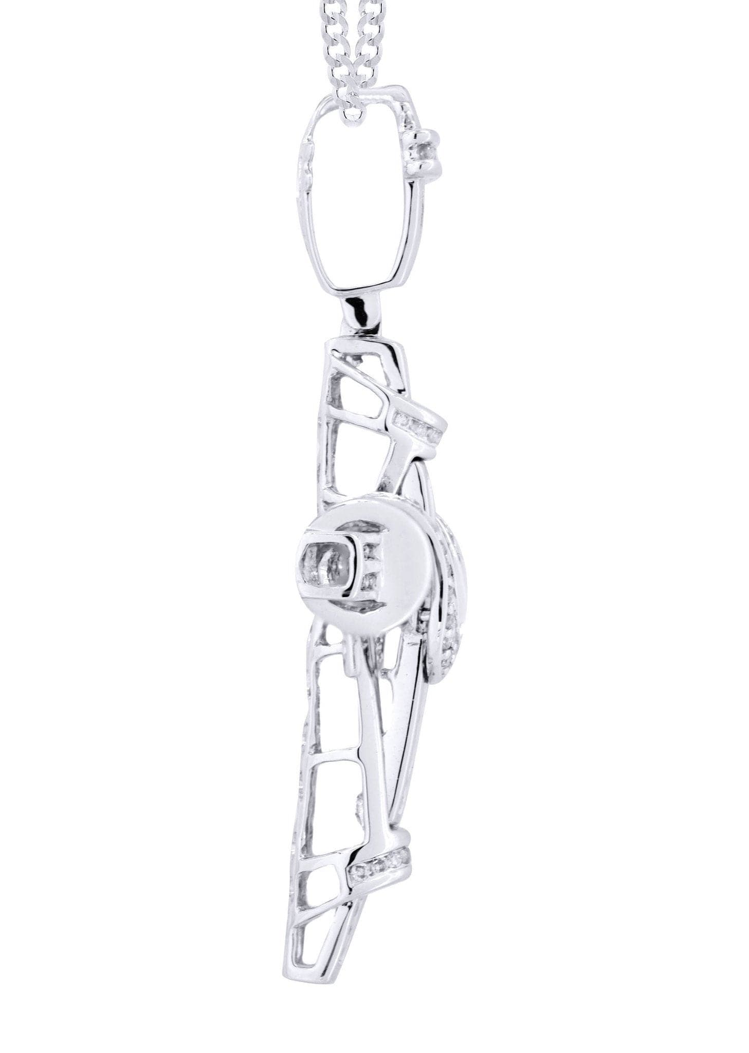 14K White Gold Diamond Cross Pendant Necklace for Women | 0.78 Carat Round Cut Diamond Religious Jewelry | Perfect for Baptism, Confirmation & Everyday Elegance