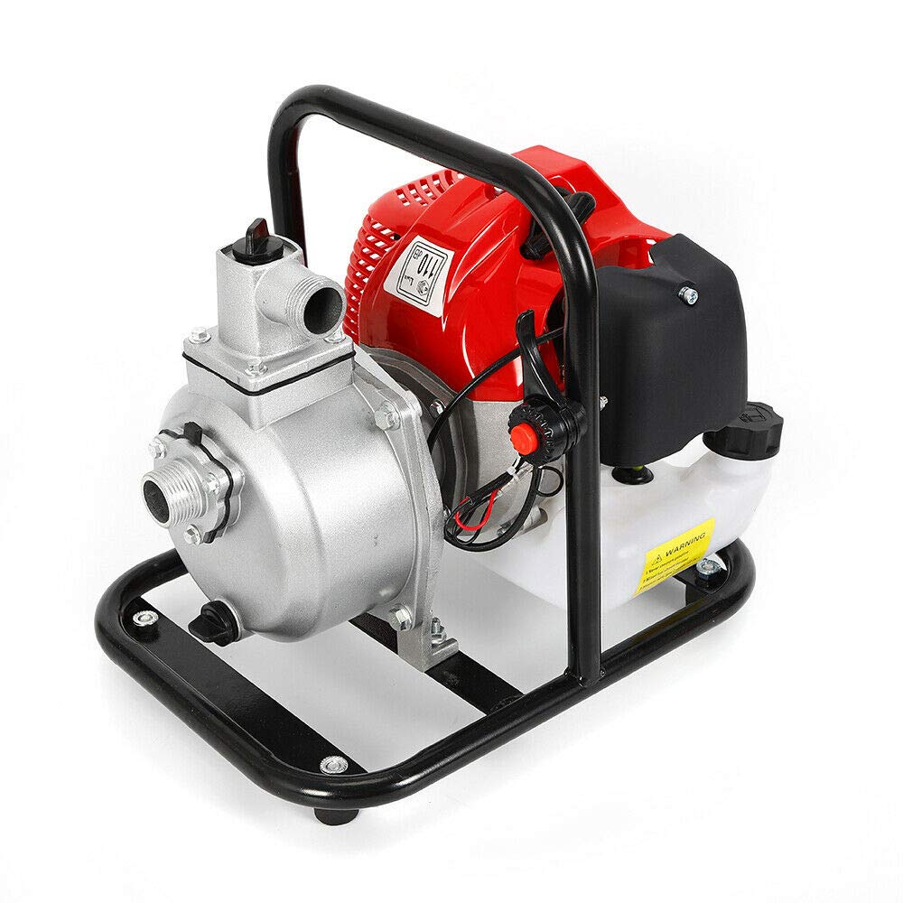 43CC 2 Stroke Gasoline Water Pump 1.7HP High Pressure - Portable Petrol Transfer Pump for Pool, Irrigation, Landscaping & Gardening | Sump Pump for Water Drainage & Flood Control
