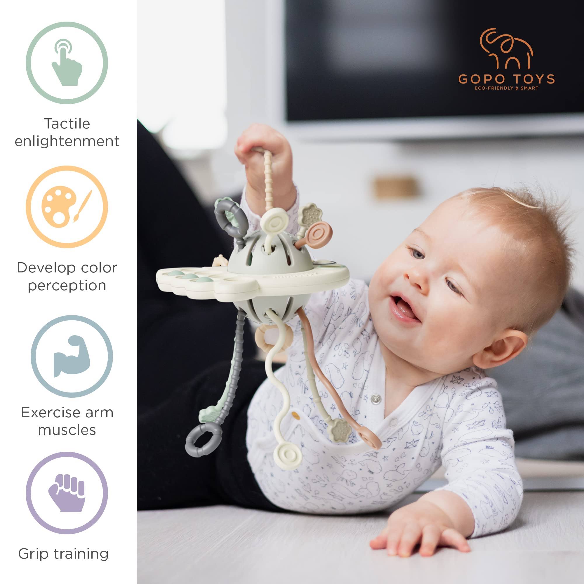 Montessori Sensory Toys for Toddlers 18+ Months - Silicone Pull String Activity Toy for Boys & Girls - Educational Learning Toys for Babies - Perfect Birthday Gift for Kids - Ideal for Early Childhood Development & Playtime Fun