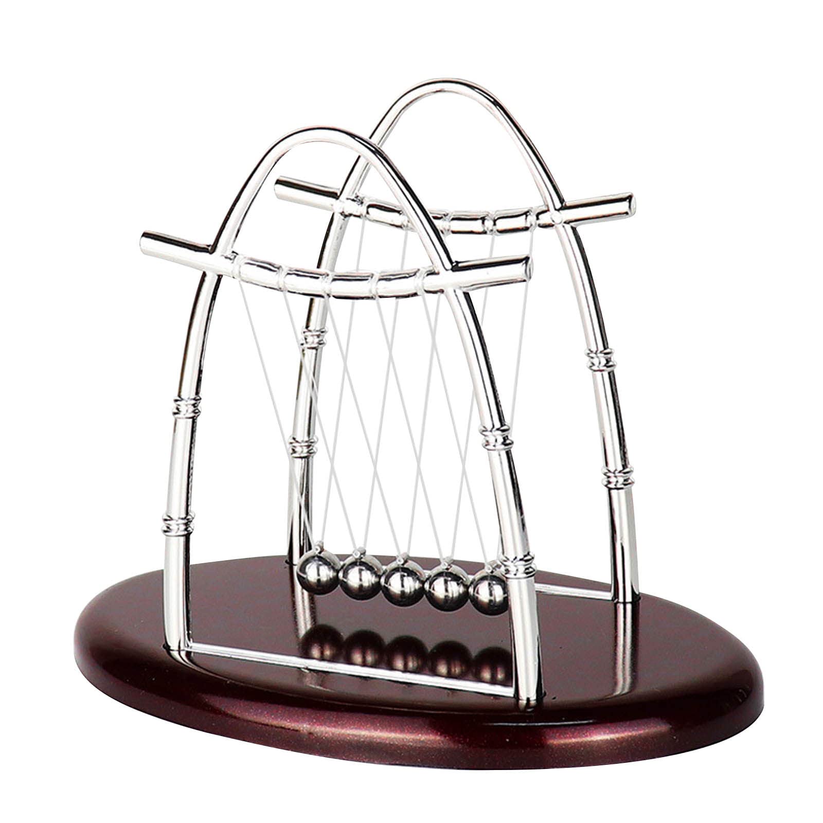 Newton's Cradle - 5 Pendulum Balls Physics Science Desk Toy, Stainless Steel Balance Balls for Office Decor, Teacher Gifts & Stress Relief | Perfect for Science Classrooms, Home Office Decor & Educational STEM Learning