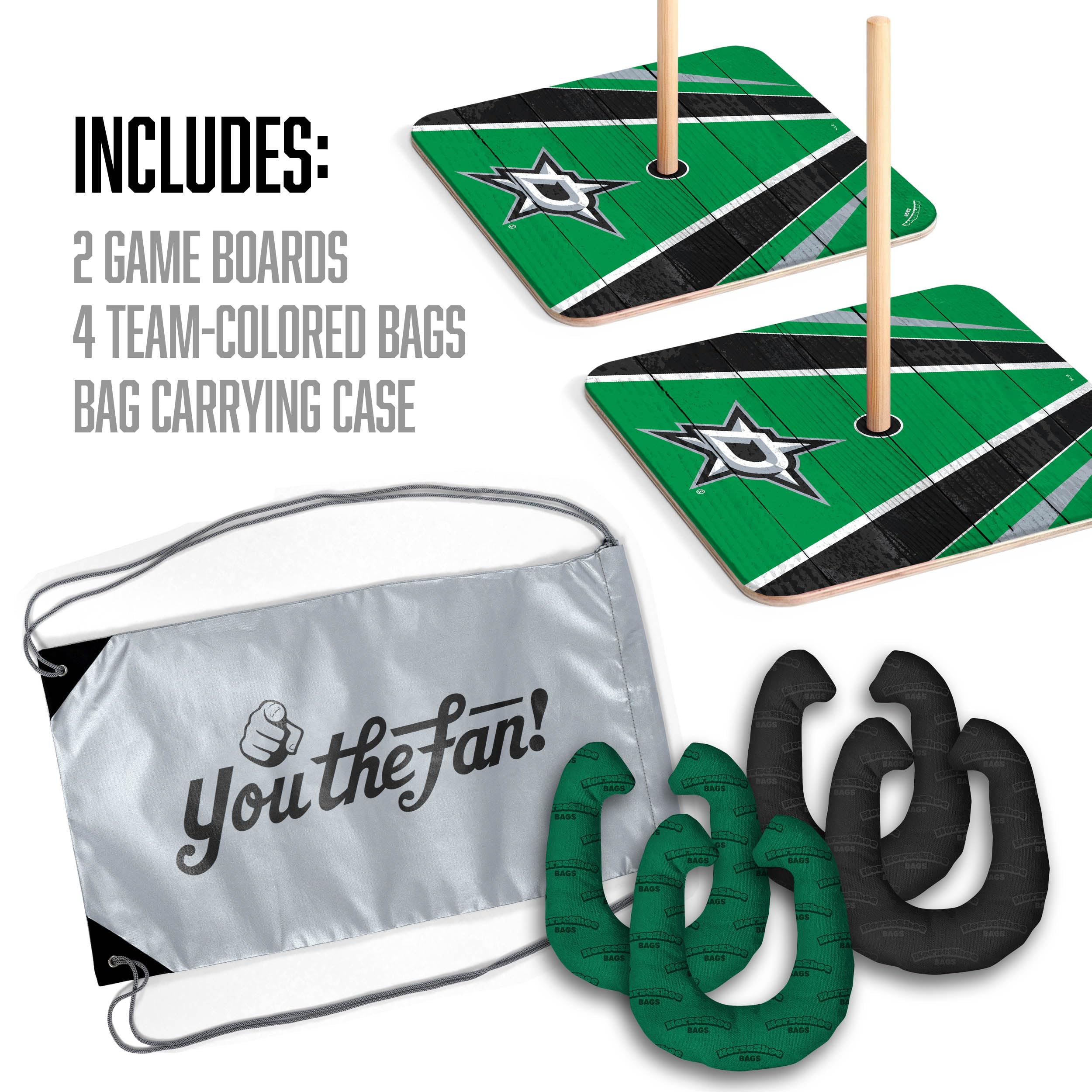 YouTheFan NHL Dallas Stars Horseshoe Bags - Officially Licensed Team Logo - Durable Sports Tote for Hockey Fans - Perfect for Game Day, Travel & Gym
