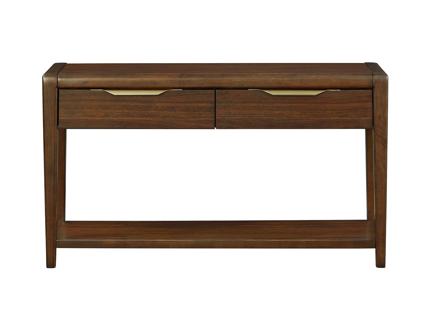 Anders 52-Inch Sofa Table - Dark Walnut Finish - Console Table for Living Room, Entryway, or Behind Couch - Sturdy Wooden Hallway Table with Storage Shelf