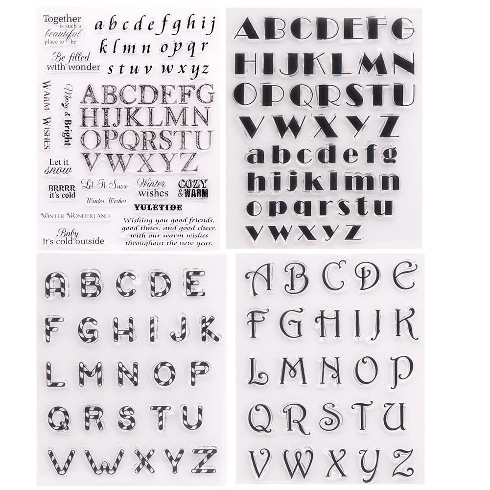 DIY Alphabet Silicone Stamps Set - Capital & Lowercase Letters for Handmade Cards, Scrapbooking, Journals, Photo Albums - Transparent Seal Stamps (3 Colors) - Perfect for Crafting, Gift Wrapping & Personalized Stationery Projects