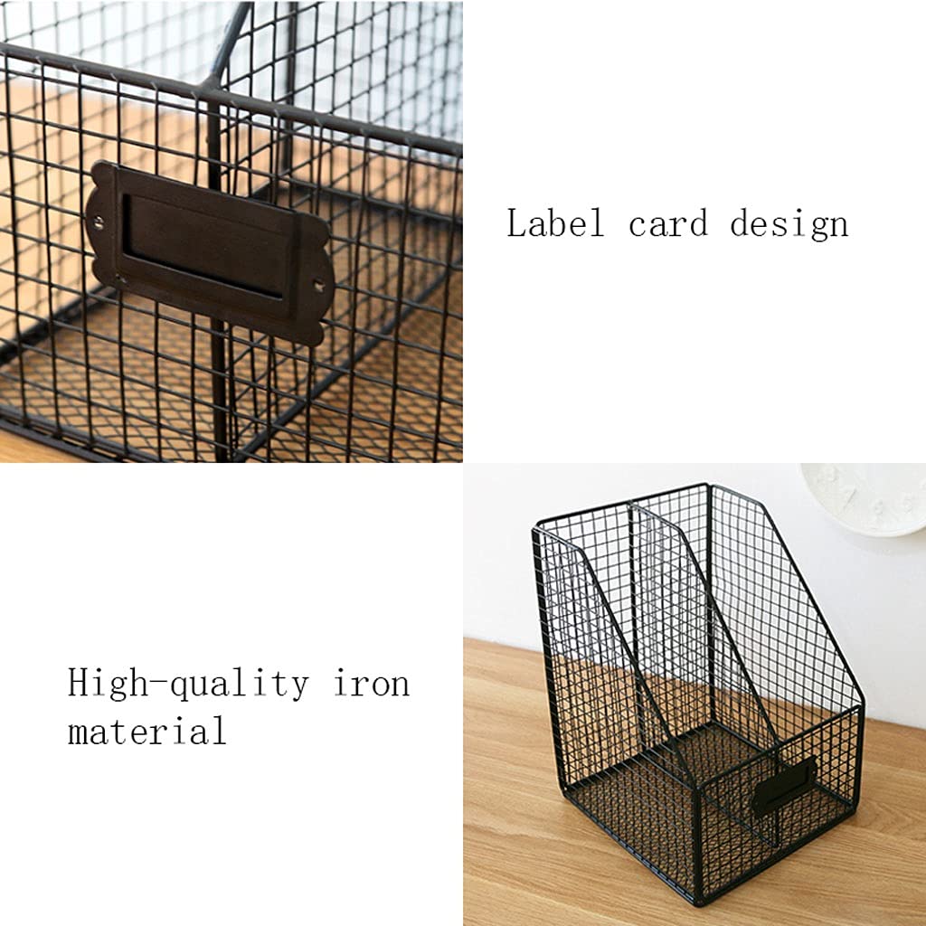 Premium Metal Bookends & Magazine Holder - Open Design Office Desk Organizer for Books, Newspapers, Files - Workspace Storage Solution (White, Small) - Perfect for Home Office, Study Room & Library Organization