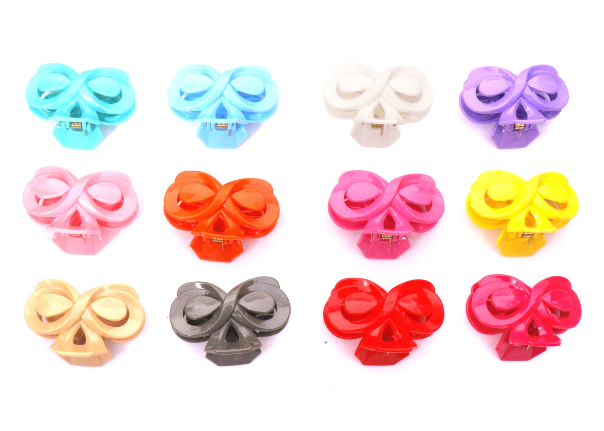 Shivarth Multi-Color Plastic Hair Clips for Girls & Women - 12 Piece Set | Hair Accessories for School, Parties & Everyday Styling