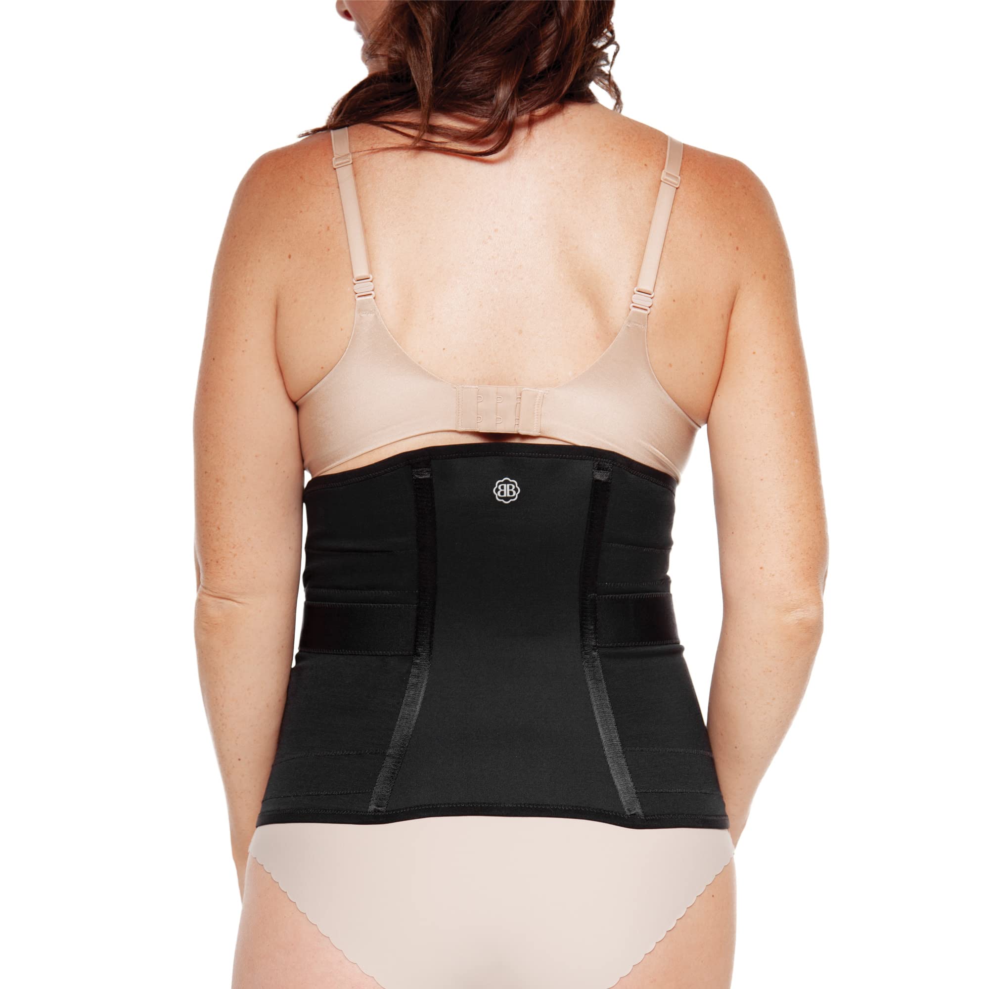 Belly Bandit Luxe Postpartum Belly Wrap - 5-Level Adjustable Compression Support for Post Pregnancy Recovery - Black XS - Essential for C-Section Recovery & Postpartum Comfort (Ideal for Daily Wear & Postpartum Exercise)