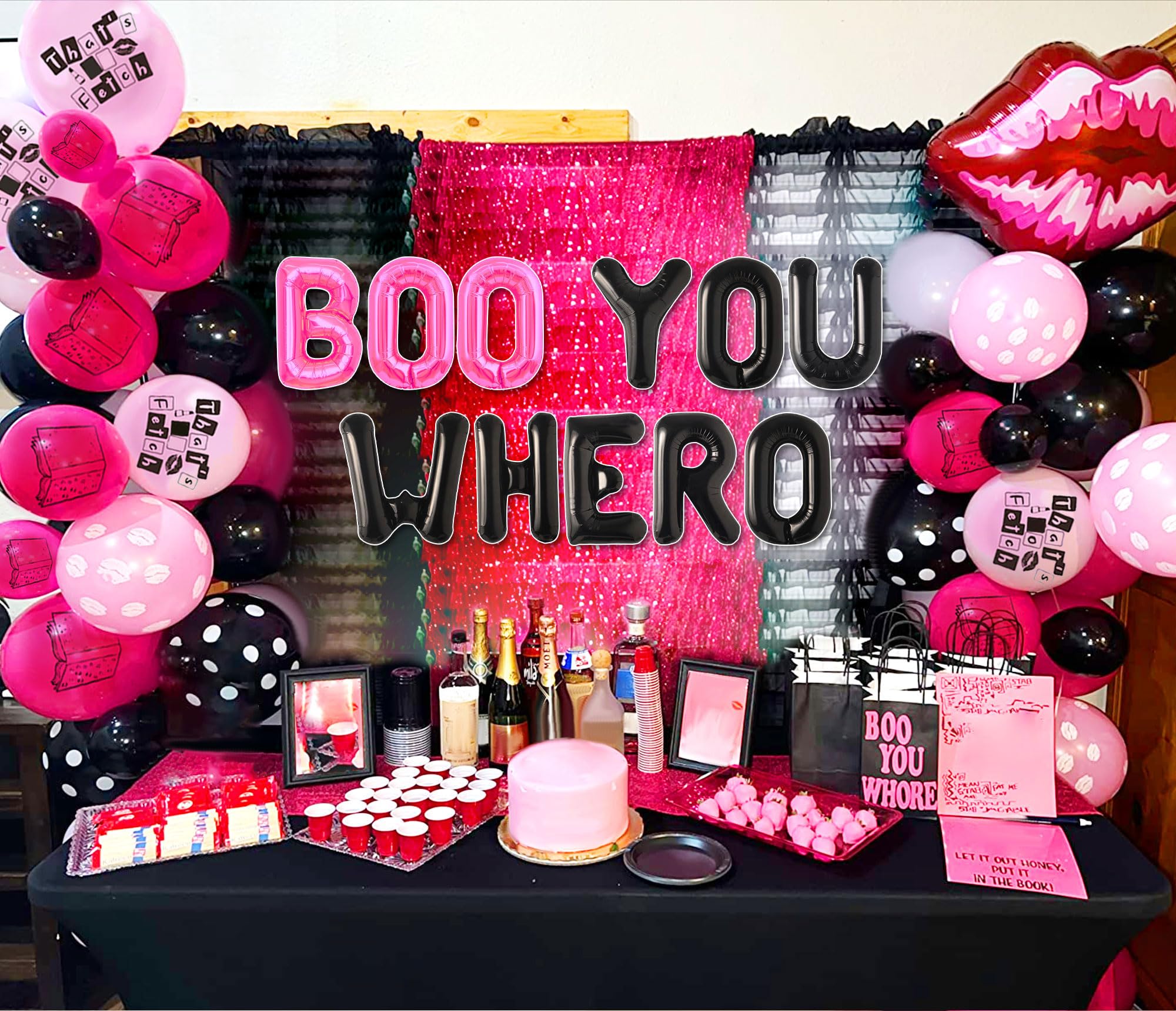 LaVenty Mean Girls Balloon Party Decorations - 'That's So Fetch' Balloons, Burn Book Banner for Y2K Themed Parties - Perfect for Birthday Decor, Movie Nights & 2000s Throwback Events