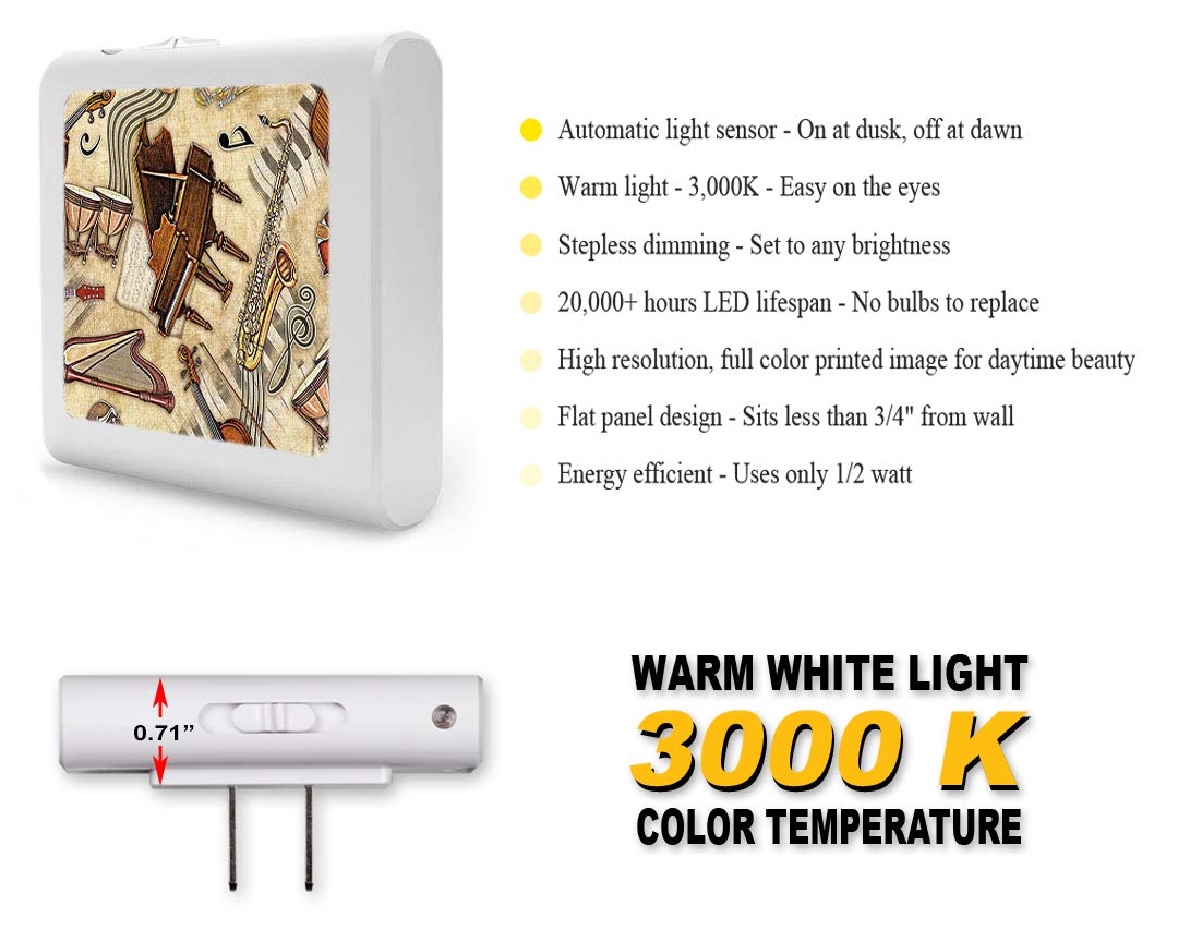 Dimmable LED Night Light with Auto On/Off Sensor, Adjustable Brightness & Warm White Light for Bathroom, Hallway, Nursery, Bedroom - Perfect for Nighttime Safety & Comfort