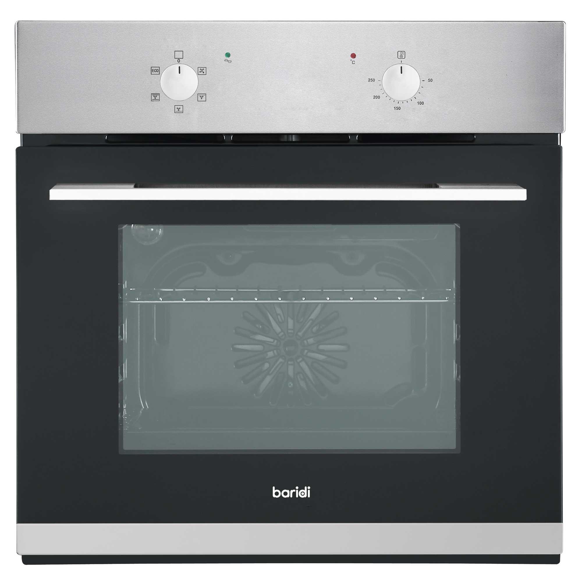 Baridi 60cm Built-In 5 Function Fan Assisted Oven - 55L Stainless Steel Electric Oven with Convection Baking | Perfect for Home Kitchens & Small Restaurants