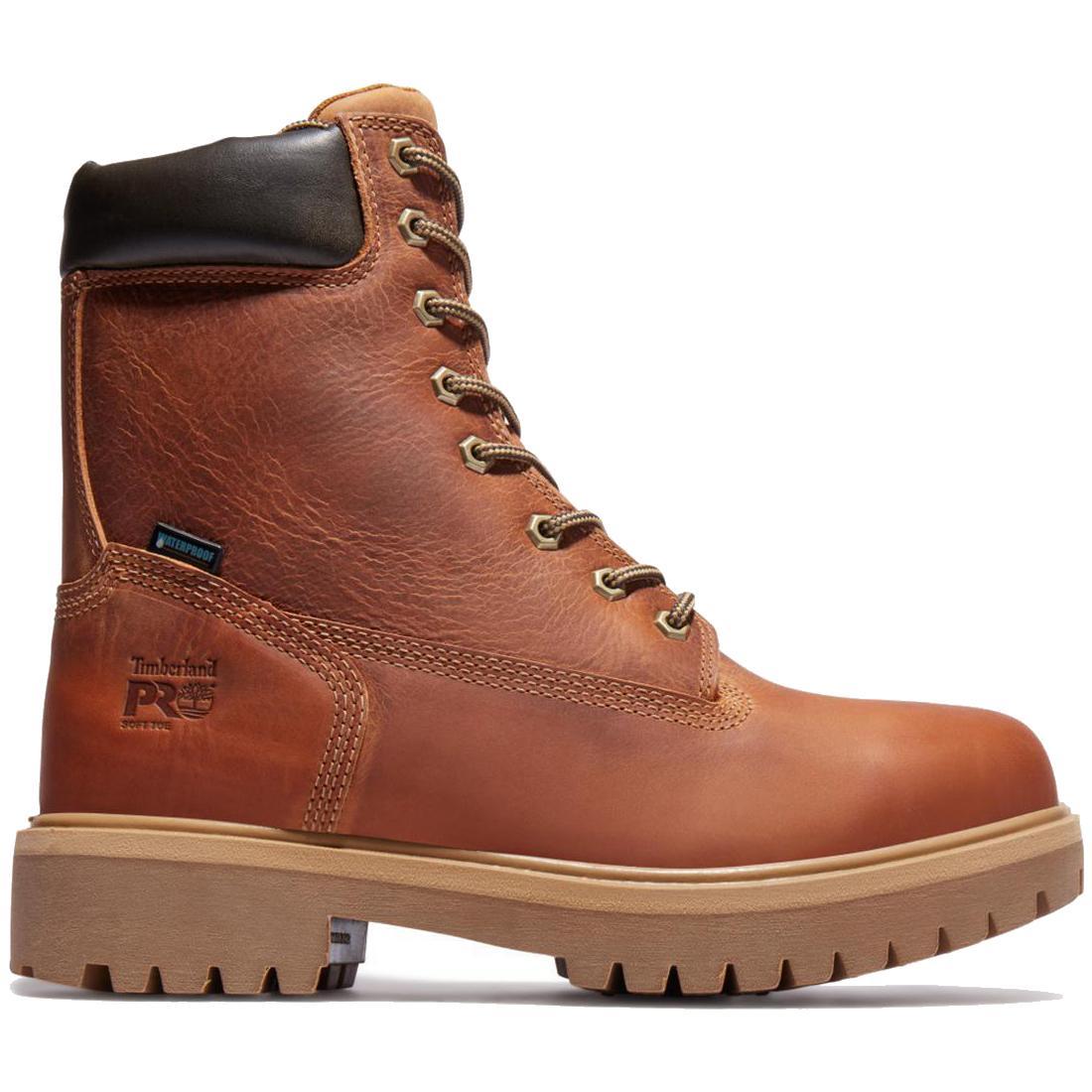 8 Inch Soft Toe Waterproof Insulated 400G Work Boots for Men - Brown, Comfortable & Durable Safety Shoes for Construction, Hiking & Outdoor Work