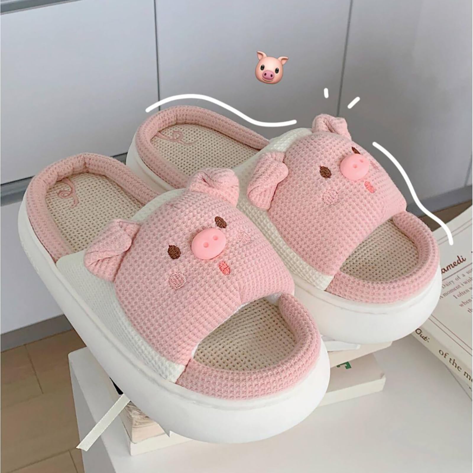 Gaolinci Pig Slippers for Women - Soft & Cozy Home Slippers with Non-Slip Sole - Perfect for Indoor Comfort, Lounge Wear & Gift Giving