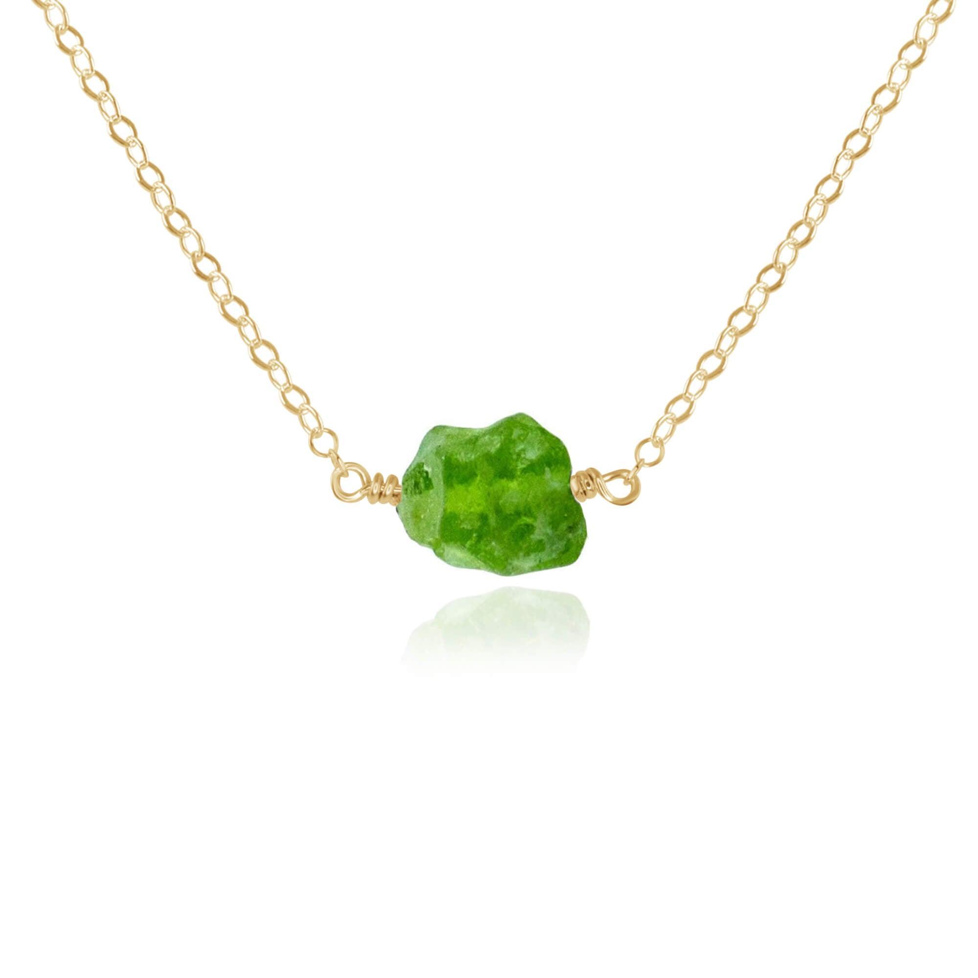Natural Raw Peridot Crystal Necklace - Handmade Bohemian Jewelry for Women - Perfect for Boho Chic, Layering & Everyday Wear