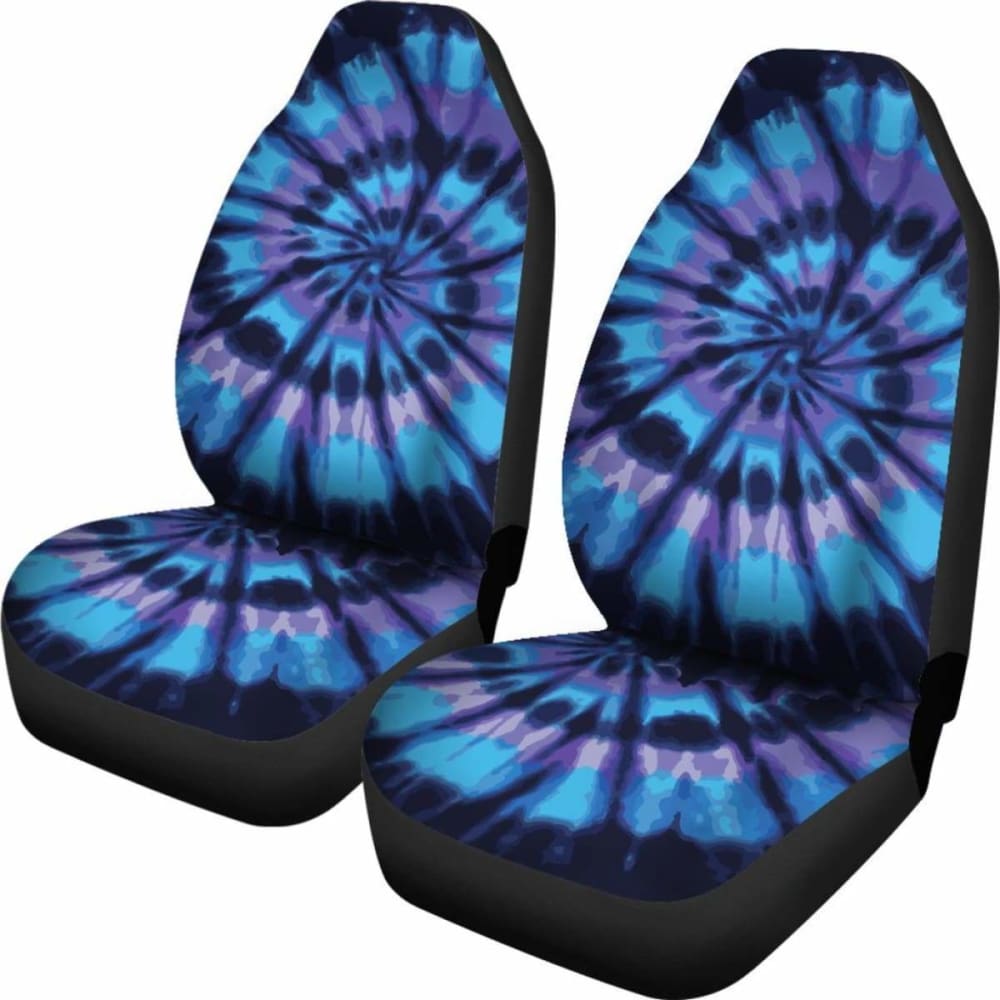 Blue Tie Dye Car Seat Covers - Waterproof & Universal Fit for Cars, Trucks & SUVs - Stylish Hippie Boho Interior Upgrade for Road Trips & Daily Commute