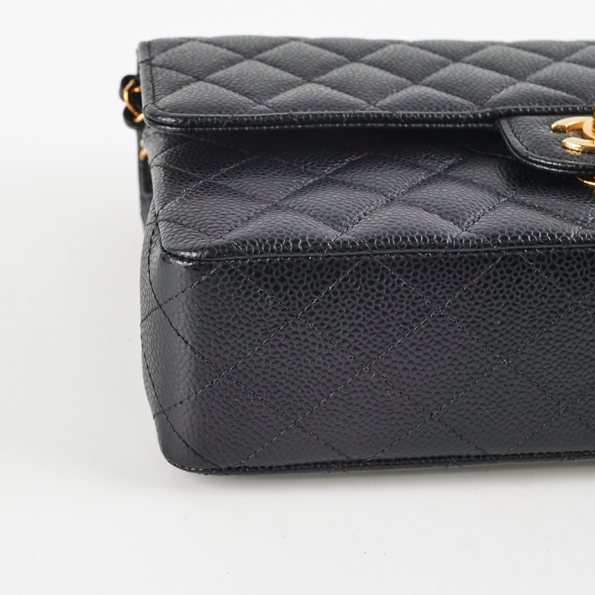 Chanel Caviar Medium/Large Double Classic Flap Black Handbag 2022 - Luxury Designer Shoulder Bag for Women, Perfect for Work, Party & Everyday Use
