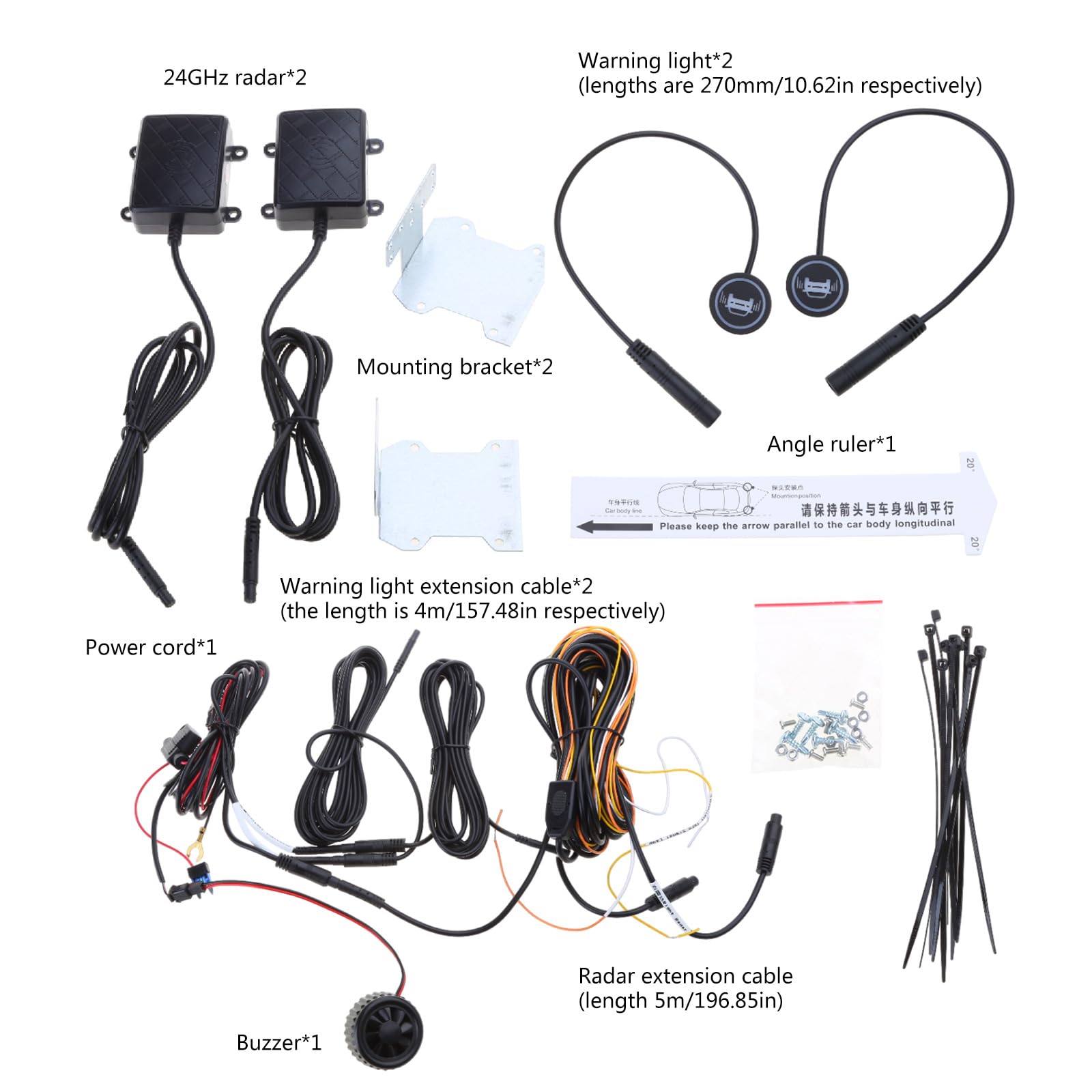 Uqezagpa Car BSD Blind Spot Radar Detection System - Microwave Sensor for Lane Change Assistance & Reversing Safety - Universal Parking Aid with Parallel Driving Support | Perfect for Highway Safety, Parking Assistance & Blind Spot Monitoring