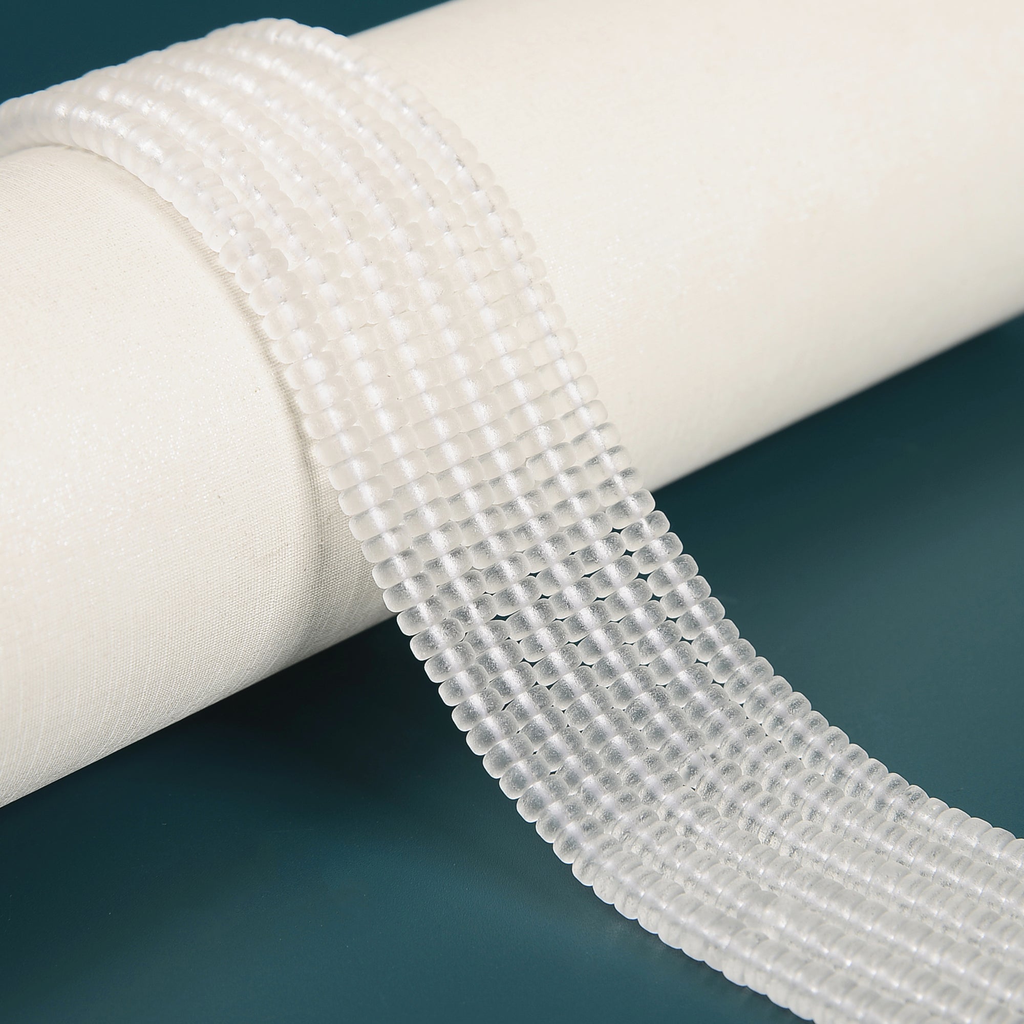 Clear Glass Crystal Matte Rondelle Beads 2x4mm - 15.5 Inch Strand for Jewelry Making, DIY Crafts, Bracelets & Necklace Designs - Perfect for Beading, Scrapbooking and Home Decor Projects