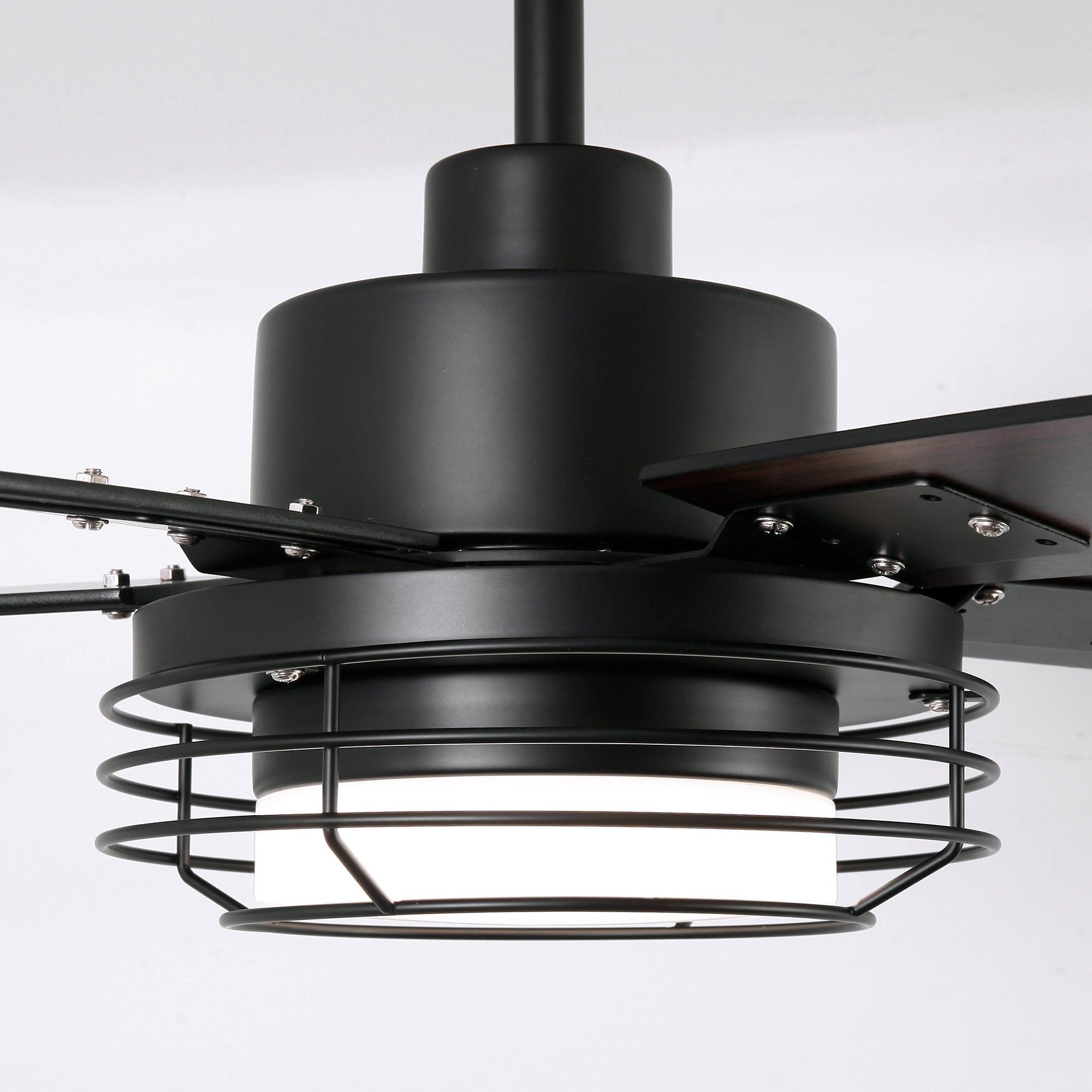 52 Inch Bernice DC Motor Industrial Ceiling Fan with LED Light and Remote Control - Perfect for Warehouses, Garages, and Large Spaces