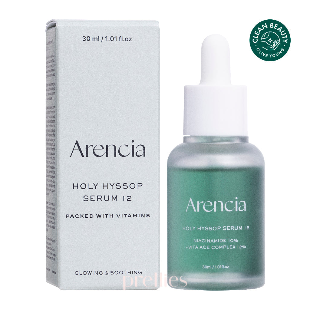 Arencia Holy Hyssop Serum 12 - 30ml Anti-Aging Face Serum for Glowing Skin | Perfect for Night Routine & Dry Skin Care