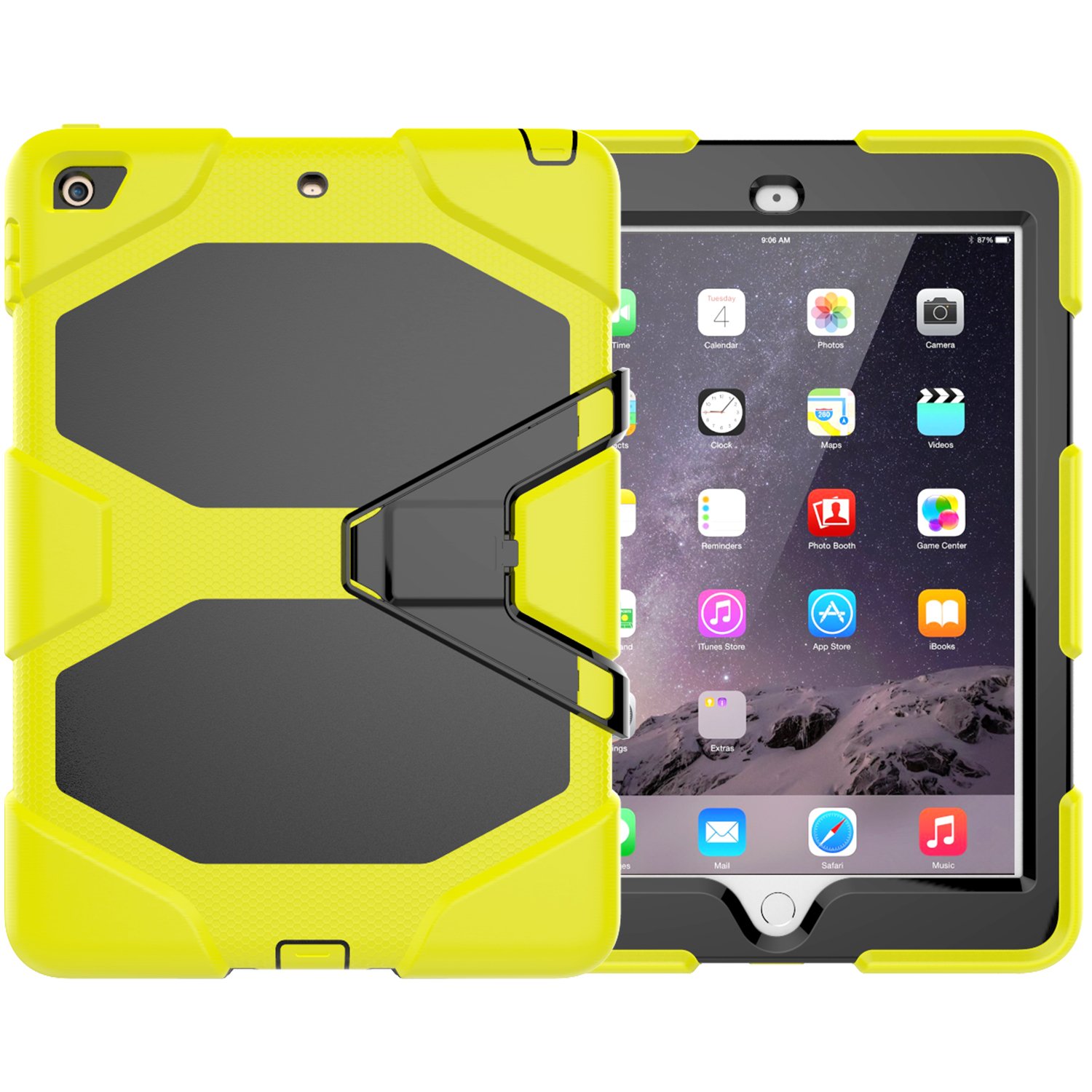 Dooge Heavy Duty Shockproof Rugged Case for iPad 9.7 inch (2017/2018 Model) - Hard PC + Silicone Full Body Protective Cover with Kickstand & Built-in Screen Protector | Perfect for Travel, Work & Outdoor Activities