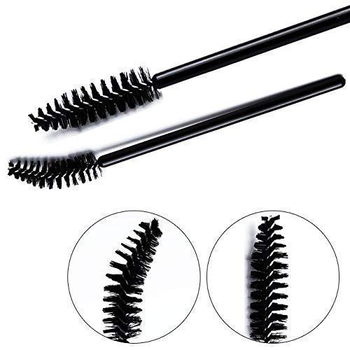 Disposable Soft Fiber Mascara Wands - Eyelash Extension & Eyebrow Makeup Brush (3 Pack, Black) | Perfect for Professional Salon Use & Home Makeup Application
