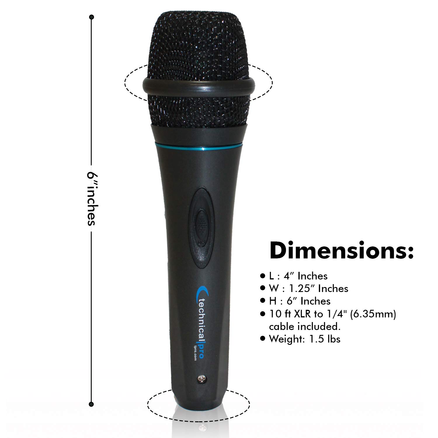Technical Pro 8 Inch 1000W Portable Bluetooth Speaker with Woofer & Tweeter - Wireless Party Speaker with Built-in Karaoke Mic & XLR to 1/4