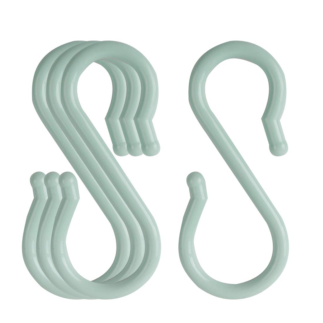 uxcell 4 Pack S-Shaped Plastic Hooks - Heavy Duty Hangers for Kitchen, Bathroom, Closet - Organize Pots, Pans, Cups, Utensils, Clothes & Towels - Light Blue - Perfect for Space Saving Storage & Home Organization
