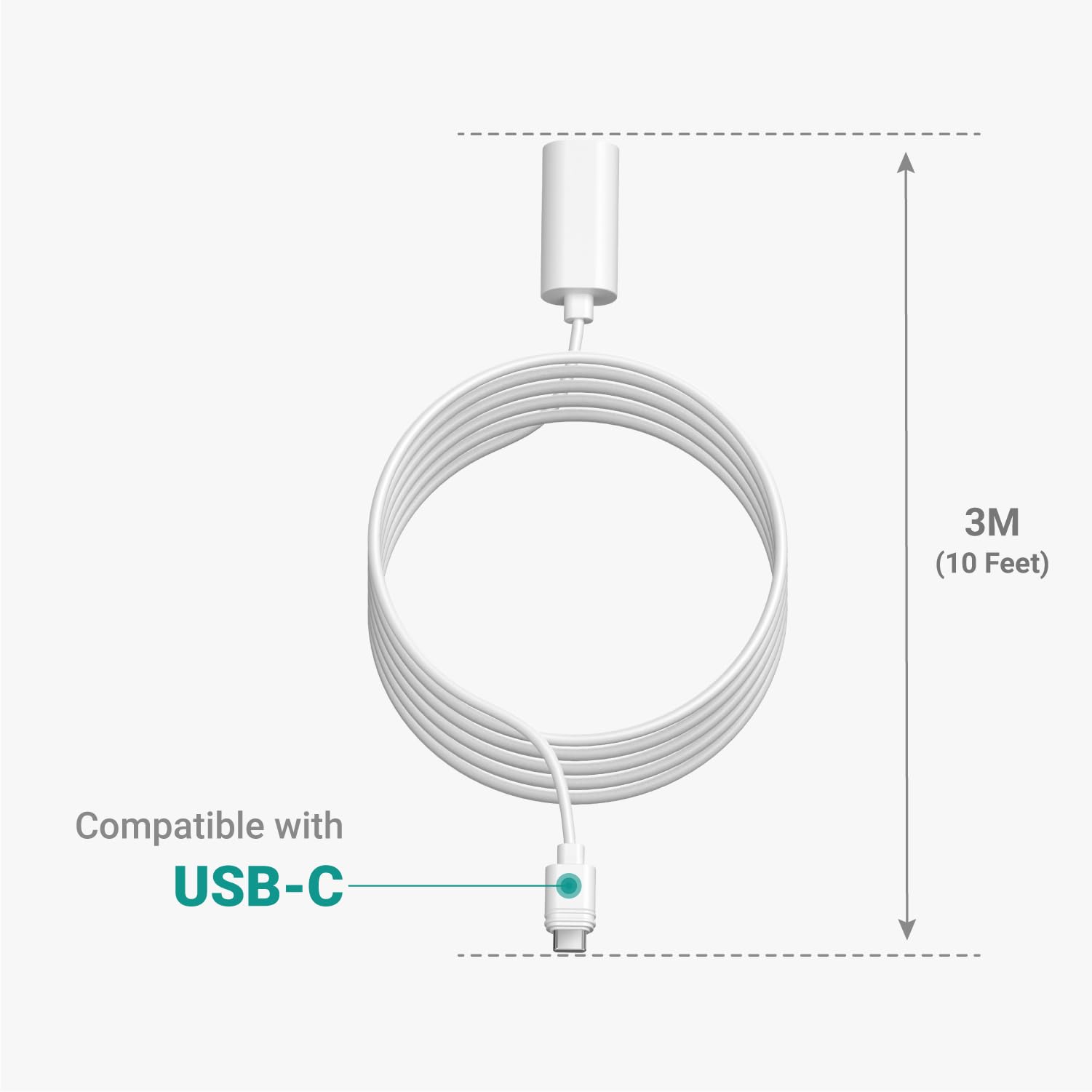 TUSITA 10 ft. USB-C Extension Cable - High Speed Charging & Data Sync Compatible with Ring USB-C Solar Panels, Security Cameras - Perfect for Outdoor Surveillance & Solar Power Setup