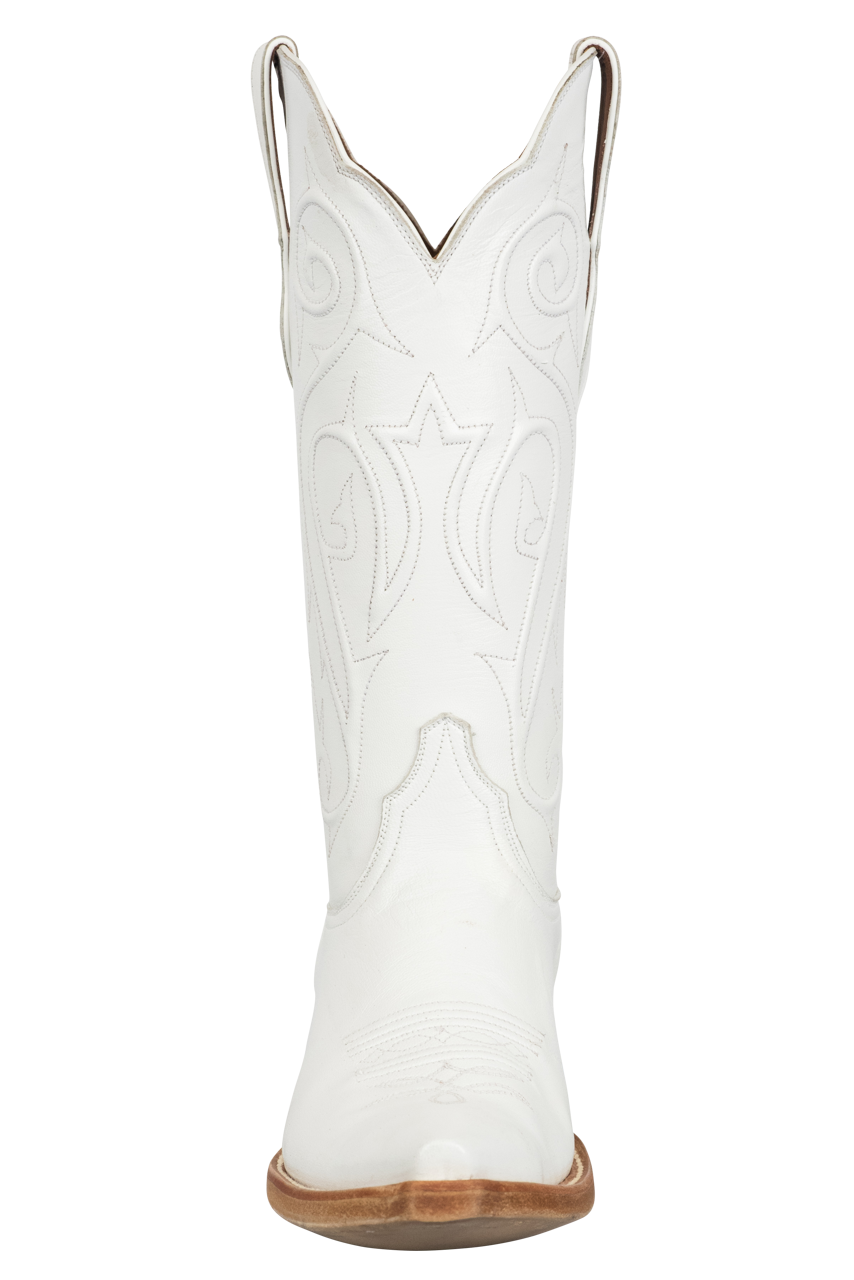 Black Jack Goat Leather Cowgirl Boots for Women - Western Style White Riding Boots - Perfect for Country Music Festivals, Rodeos & Horseback Riding