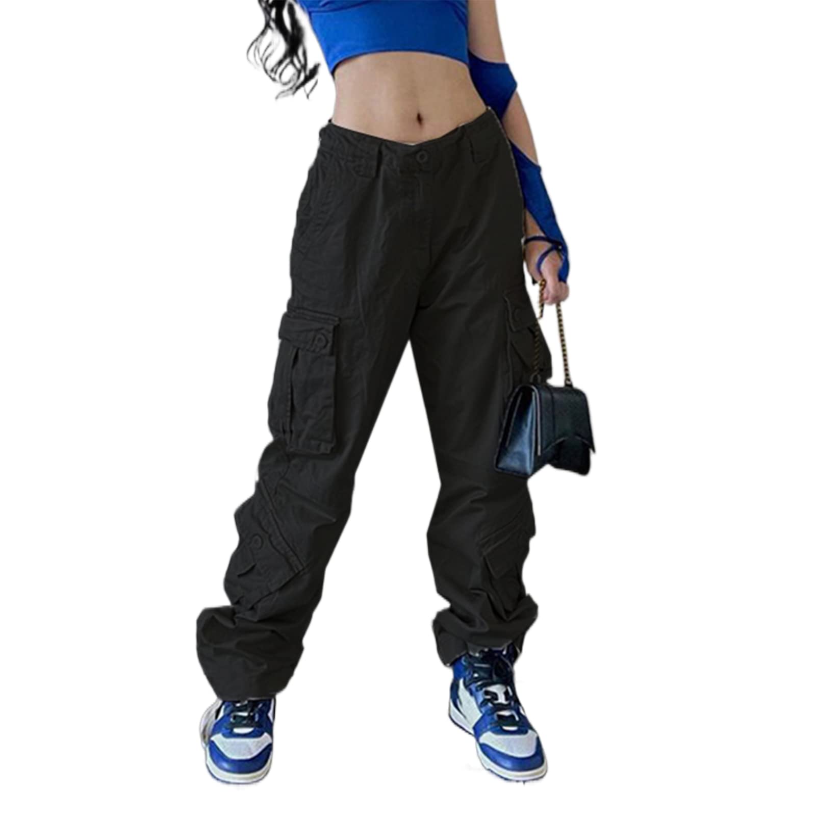 ICNGLKSND Women's High Waisted Baggy Jeans - Straight Wide Leg Denim Pants with Big Pockets | Y2K Streetwear Fashion for Girls & Women | Perfect for Casual Outfits, Street Style & Retro Looks