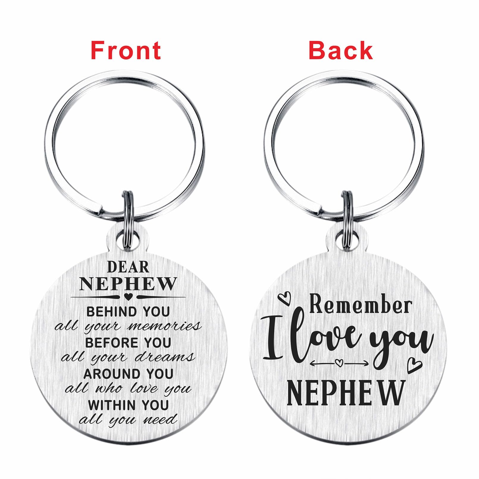 Best Nephew Ever Keychain - Personalized Engraved Gift for Nephew - Graduation, Christmas, Birthday Present - Perfect for Celebrations & Daily Carry