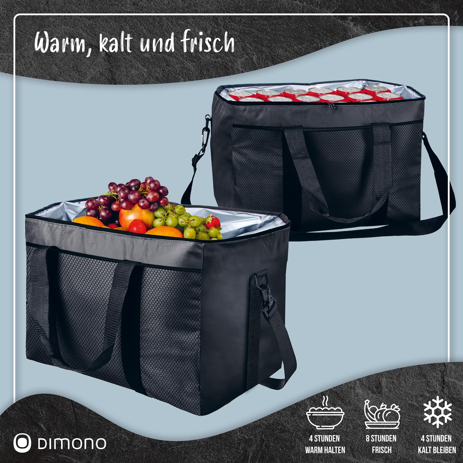 XXL Insulated Cooler Bag for Drinks & Snacks, 25L/45L Picnic Lunch Bag for Camping, Travel, Beach & Outdoor Activities - Keep Food Fresh for Hours