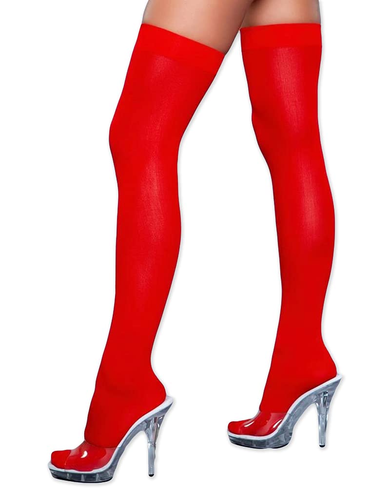 NEON NATION Women's Thigh High Stockings - Opaque, Colorful Tights for Cosplay, Halloween, Dance & Fashion Outfits