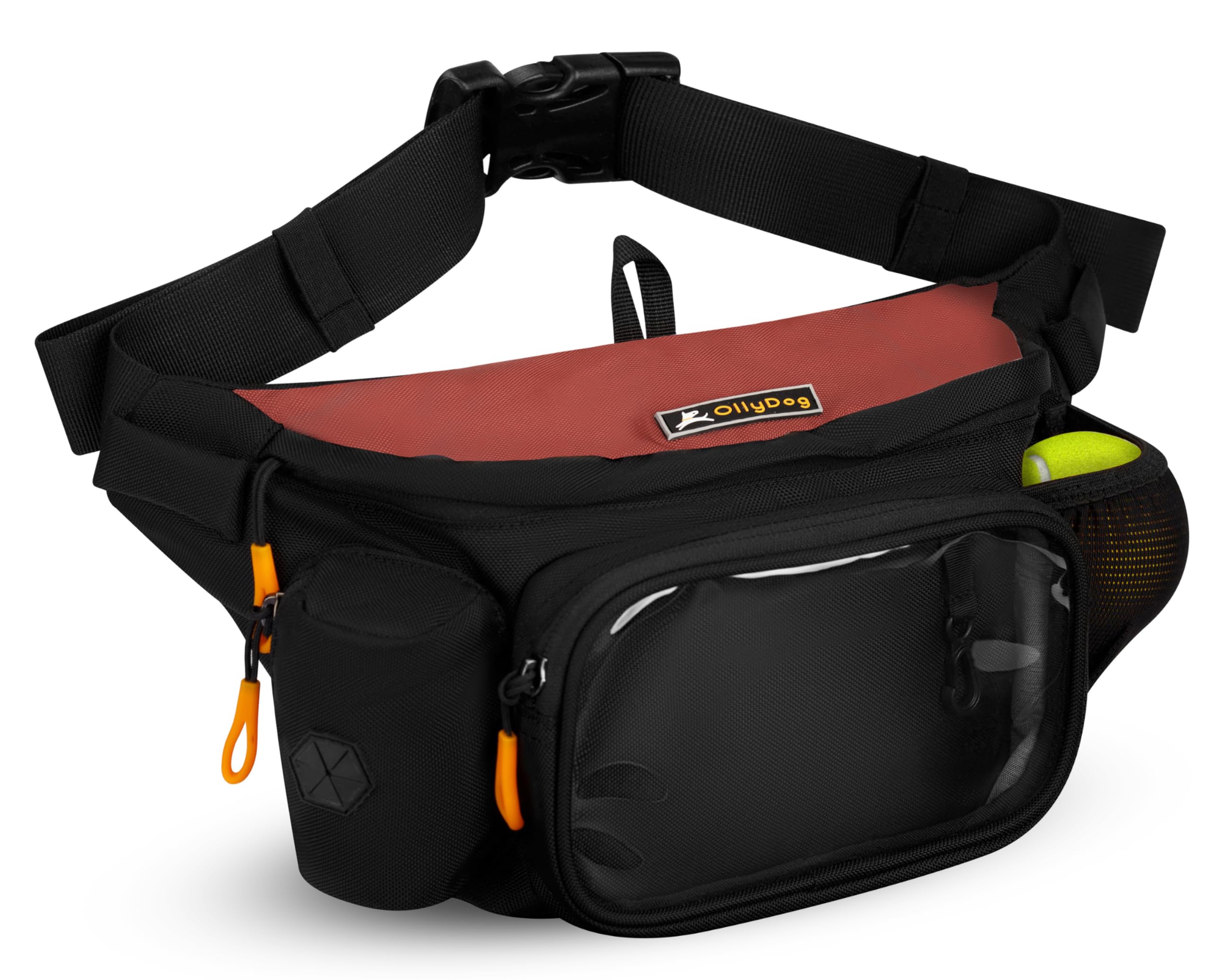 OllyDog Trailblazer Pack - Hands-Free Dog Fanny Pack with Treat Pouch, Water-Resistant Design, Built-in Poop Bag Dispenser & Rubber Fetch Ball - Perfect for Dog Walking, Training & Outdoor Adventures