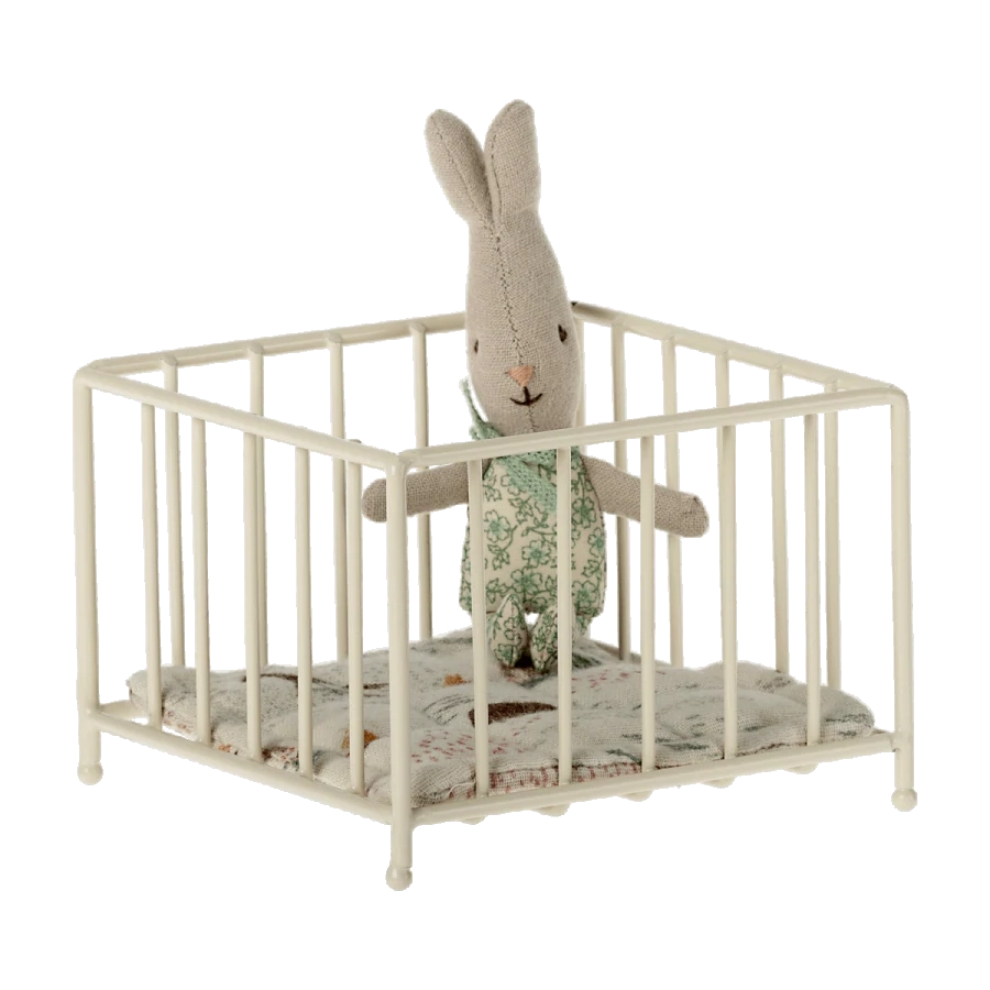 Maileg Playpen for Kids - Mini Foldable Play Yard for Toddlers & Babies - Portable Indoor & Outdoor Playpen for Home, Travel, and Daycare Use