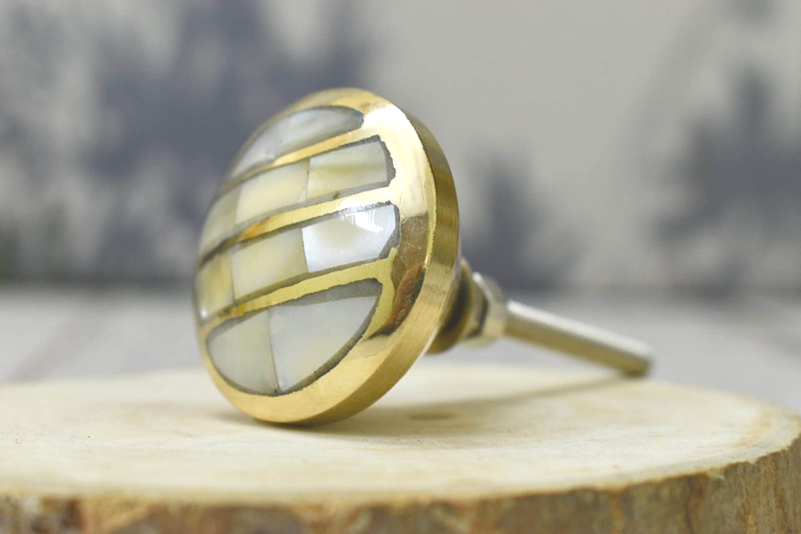 Pearl Dresser Knob - Gold Drawer Pull, Brass Cabinet Handle for Bedroom & Bathroom