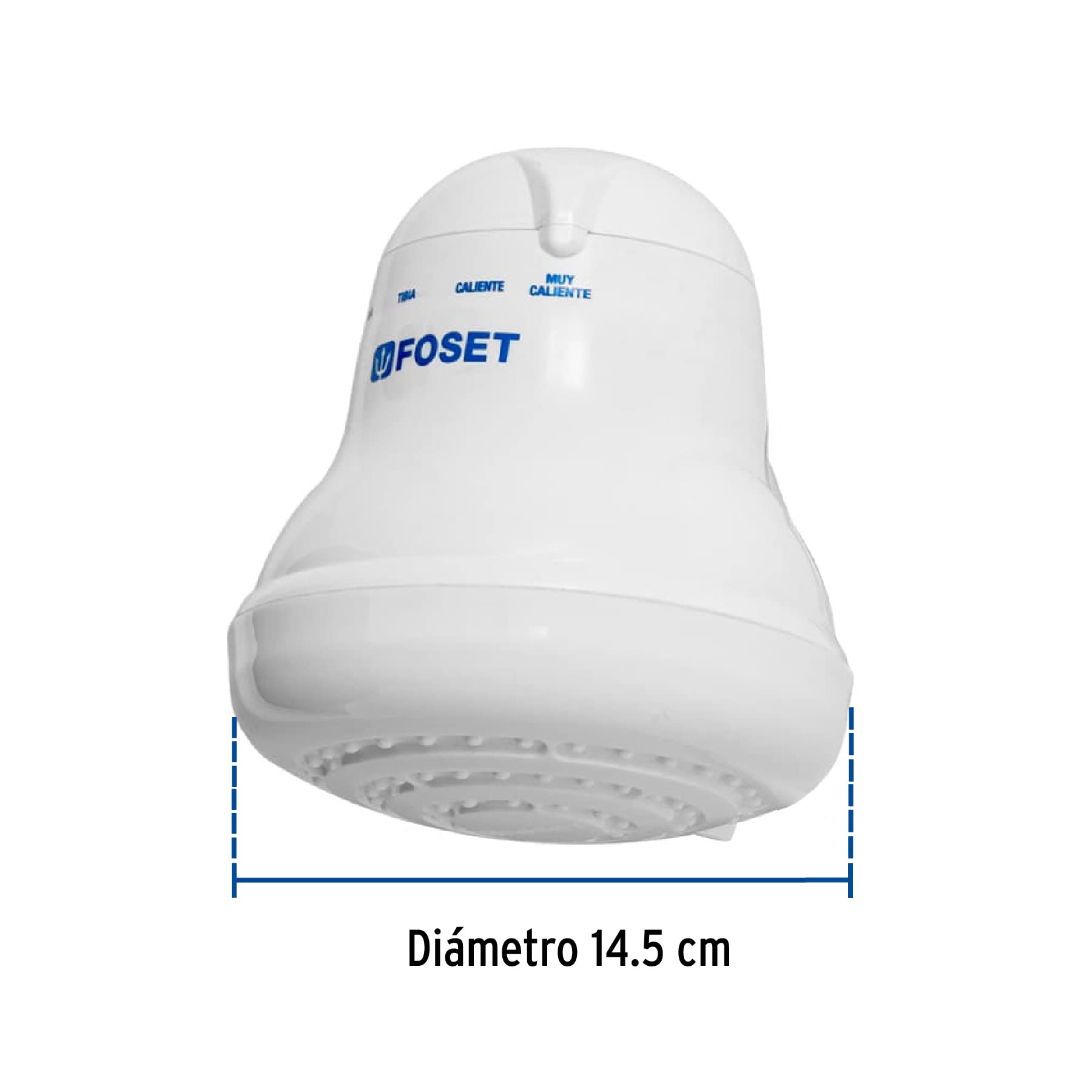 Foset 49491 Electric Shower Head with Instant Hot Water - 4 Temperature Settings & 5 ft Hose - Handheld Shower for Bathroom, Spa, and Home Relaxation